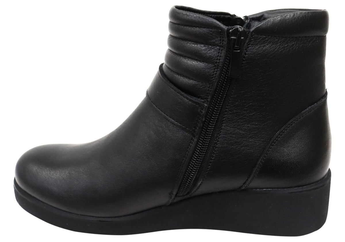 Linger Womens European Comfortable Leather Ankle Boots