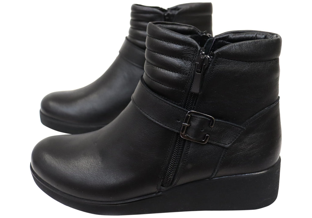 Linger Womens European Comfortable Leather Ankle Boots