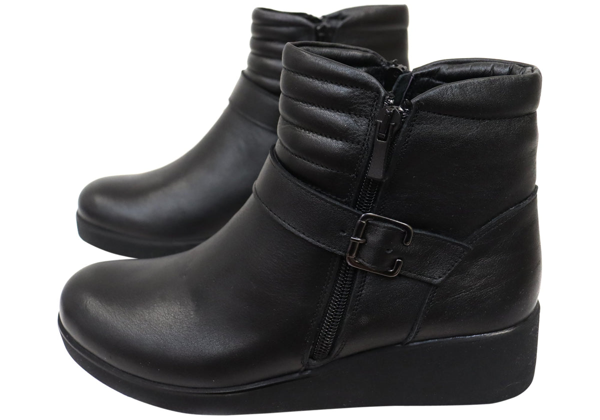Linger Womens European Comfortable Leather Ankle Boots