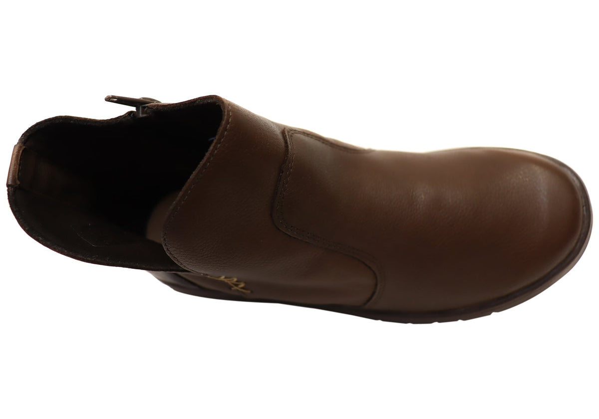 Kellie Womens Comfortable Leather Ankle Boots Made In Brazil