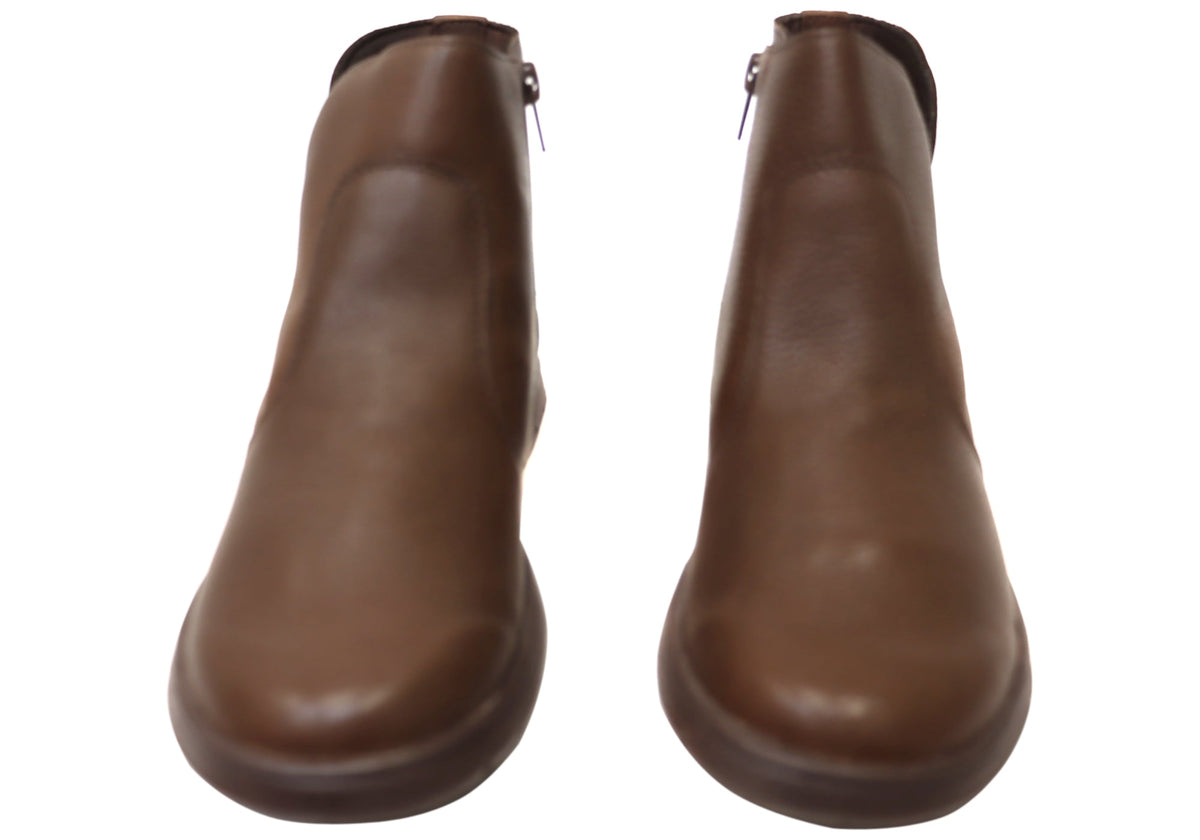 Kellie Womens Comfortable Leather Ankle Boots Made In Brazil
