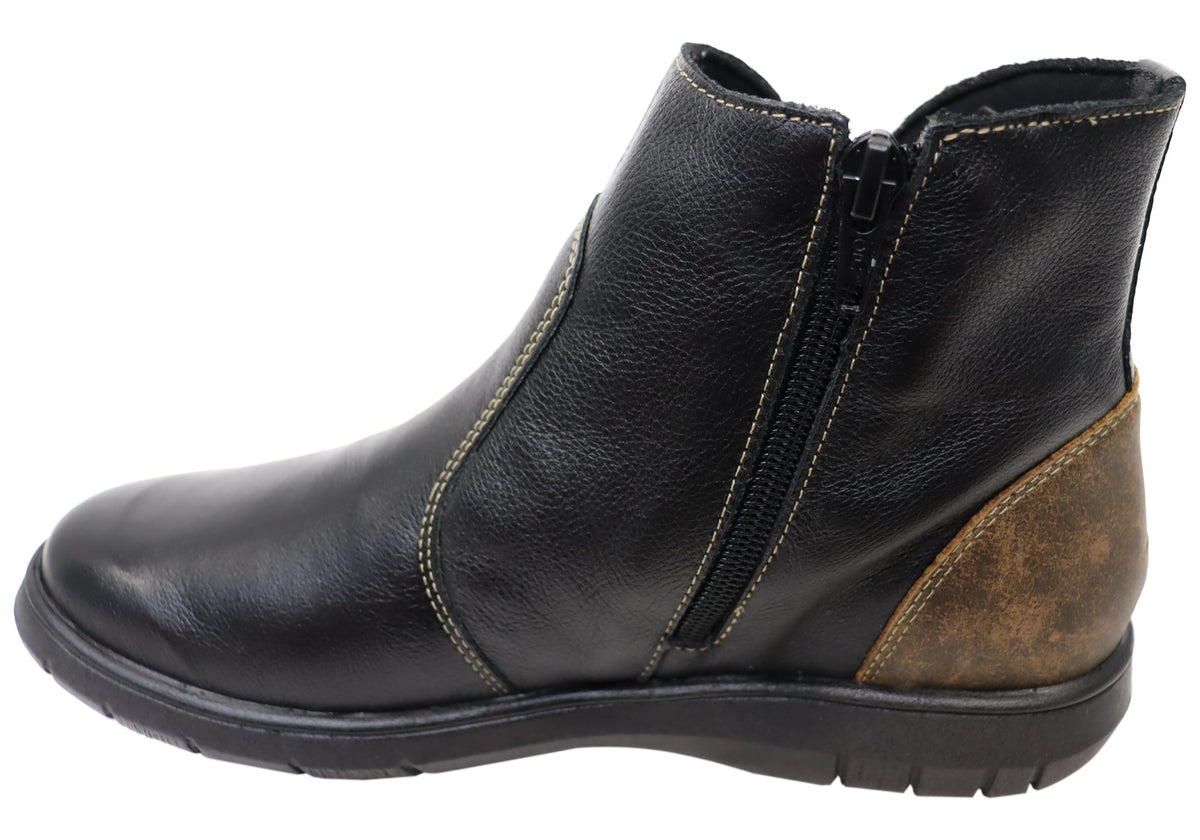 Kellie Womens Comfortable Leather Ankle Boots Made In Brazil