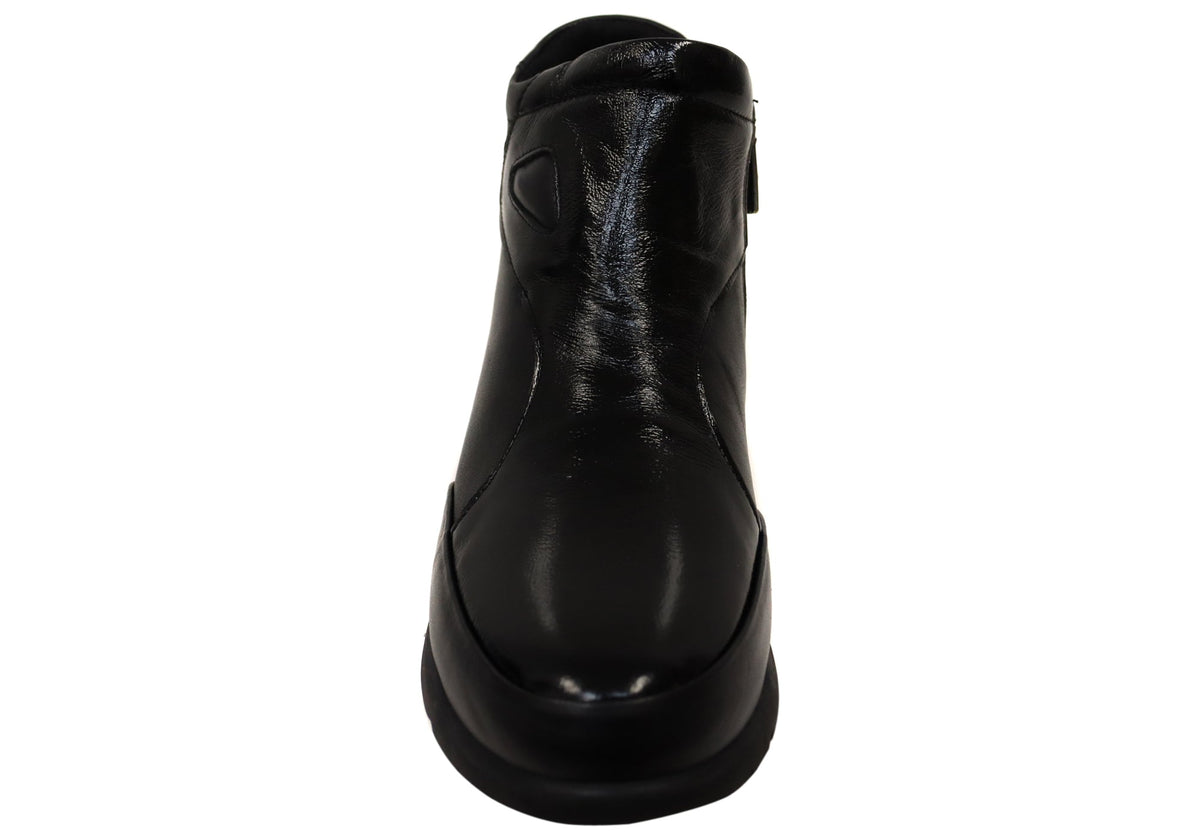 Moora Womens European Comfortable Leather Ankle Boots