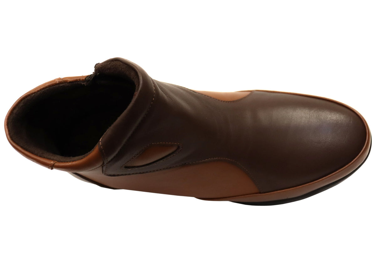 Moora Womens European Comfortable Leather Ankle Boots