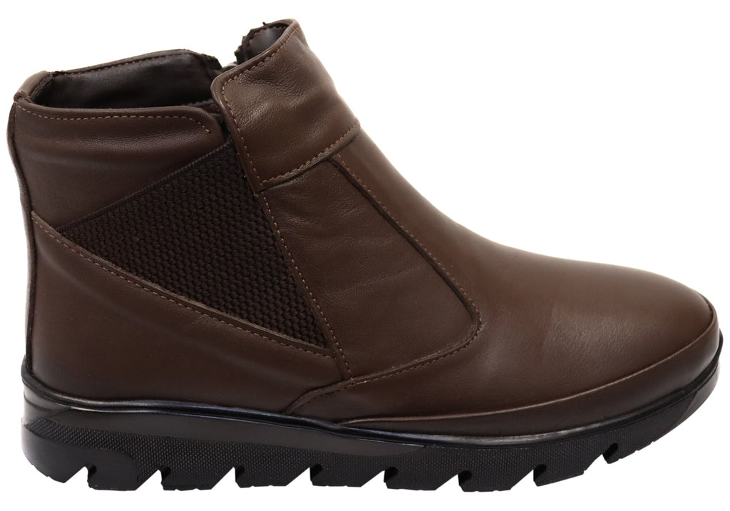 Austina Womens European Comfortable Leather Ankle Boots