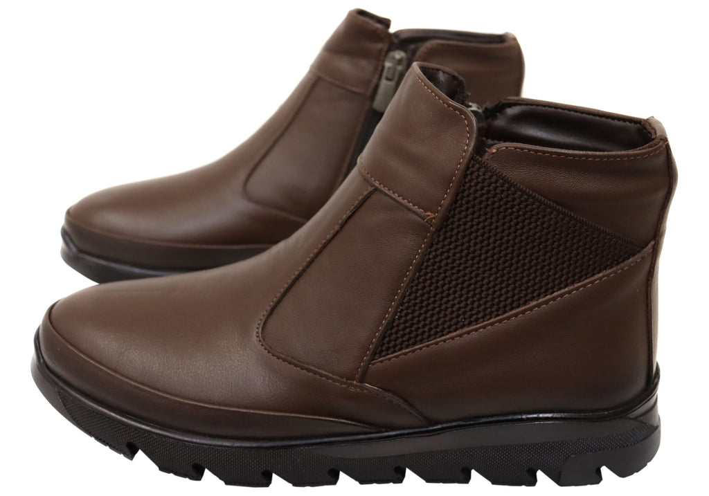 Austina Womens European Comfortable Leather Ankle Boots