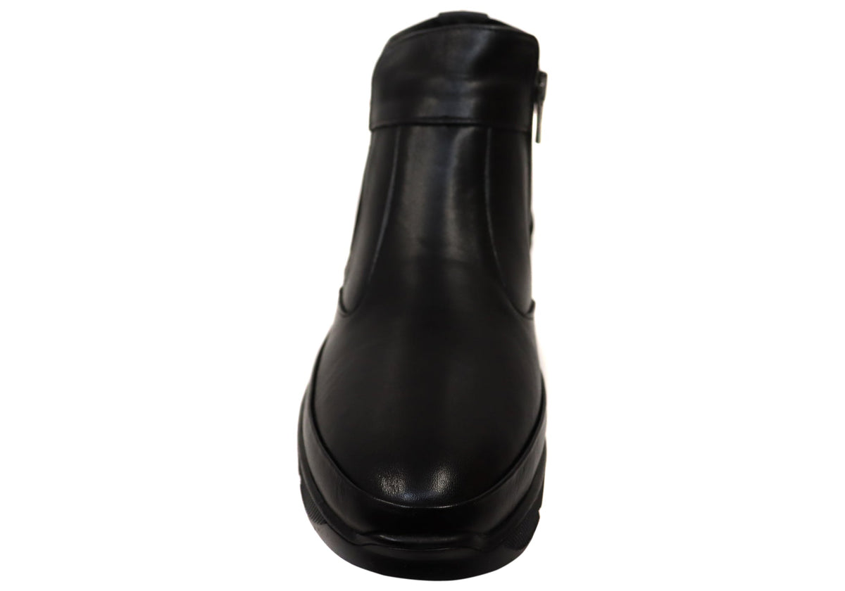 Austina Womens European Comfortable Leather Ankle Boots