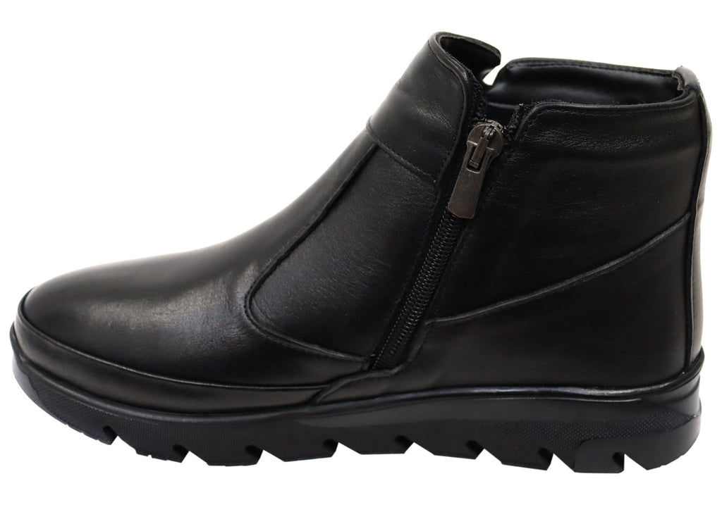 Austina Womens European Comfortable Leather Ankle Boots