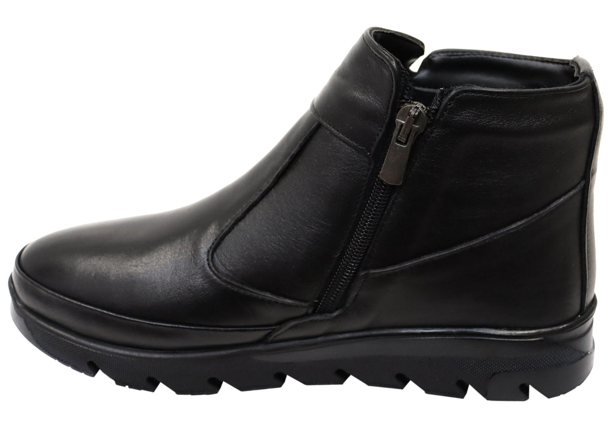 Austina Womens European Comfortable Leather Ankle Boots