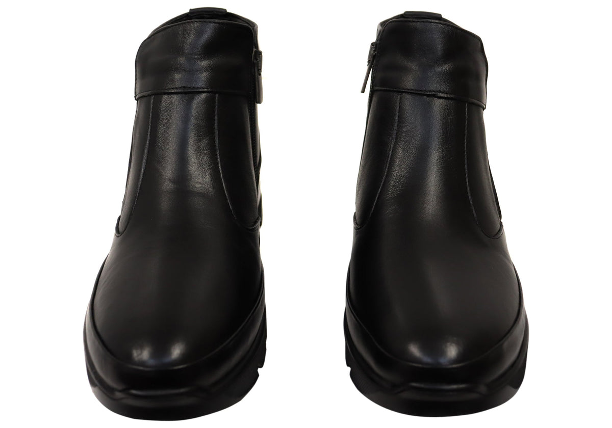 Austina Womens European Comfortable Leather Ankle Boots
