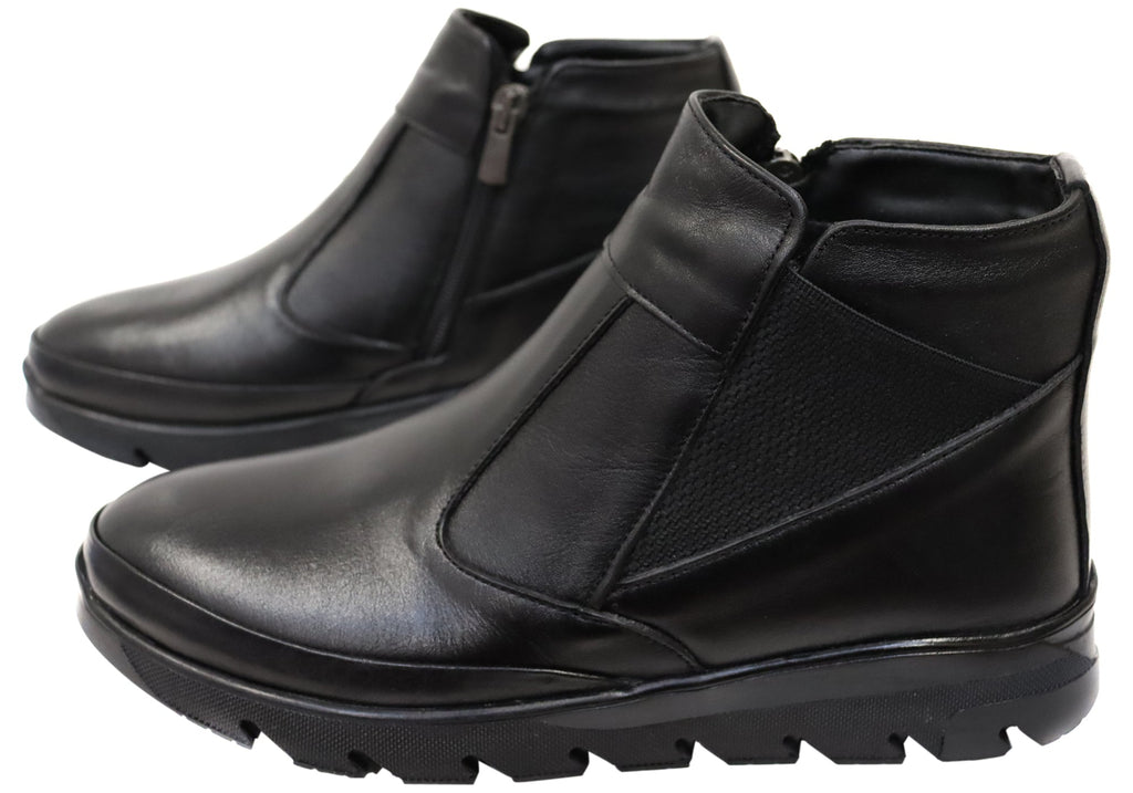 Austina Womens European Comfortable Leather Ankle Boots