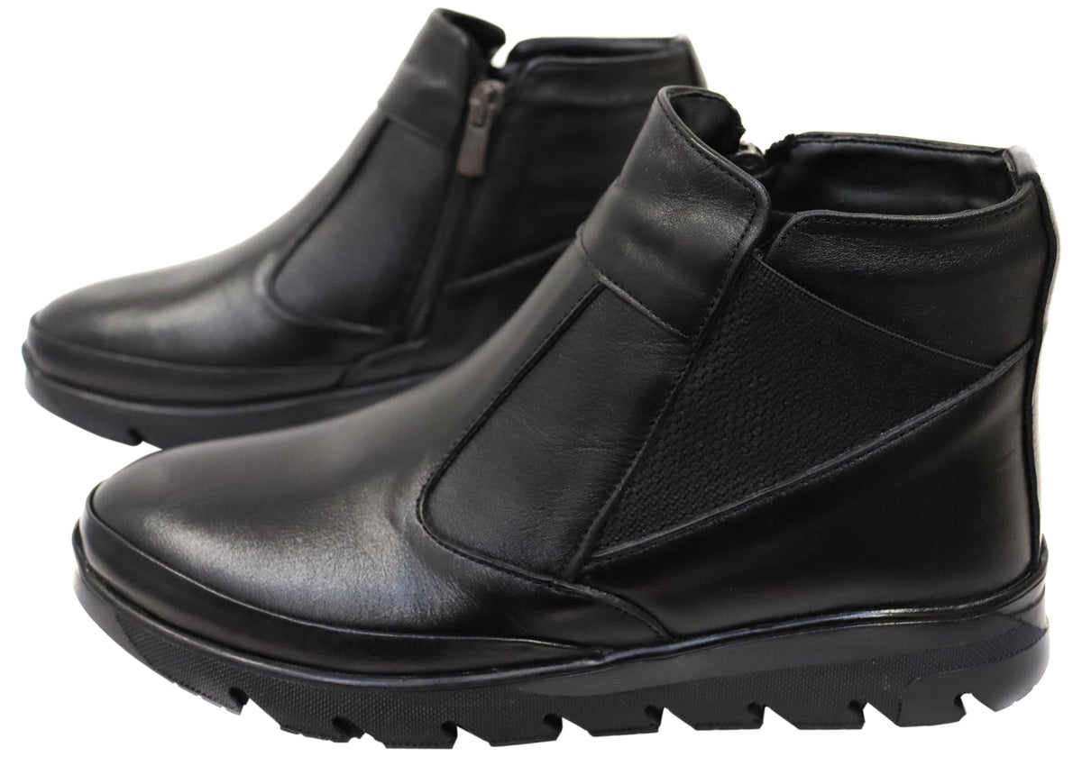 Austina Womens European Comfortable Leather Ankle Boots
