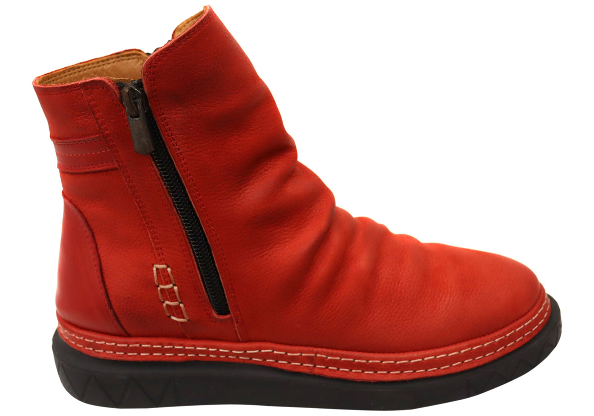 Azuro Womens European Comfortable Leather Ankle Boots