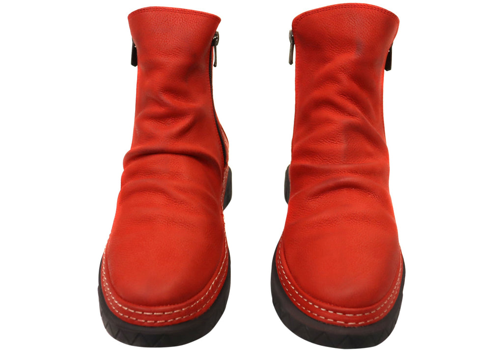 Azuro Womens European Comfortable Leather Ankle Boots