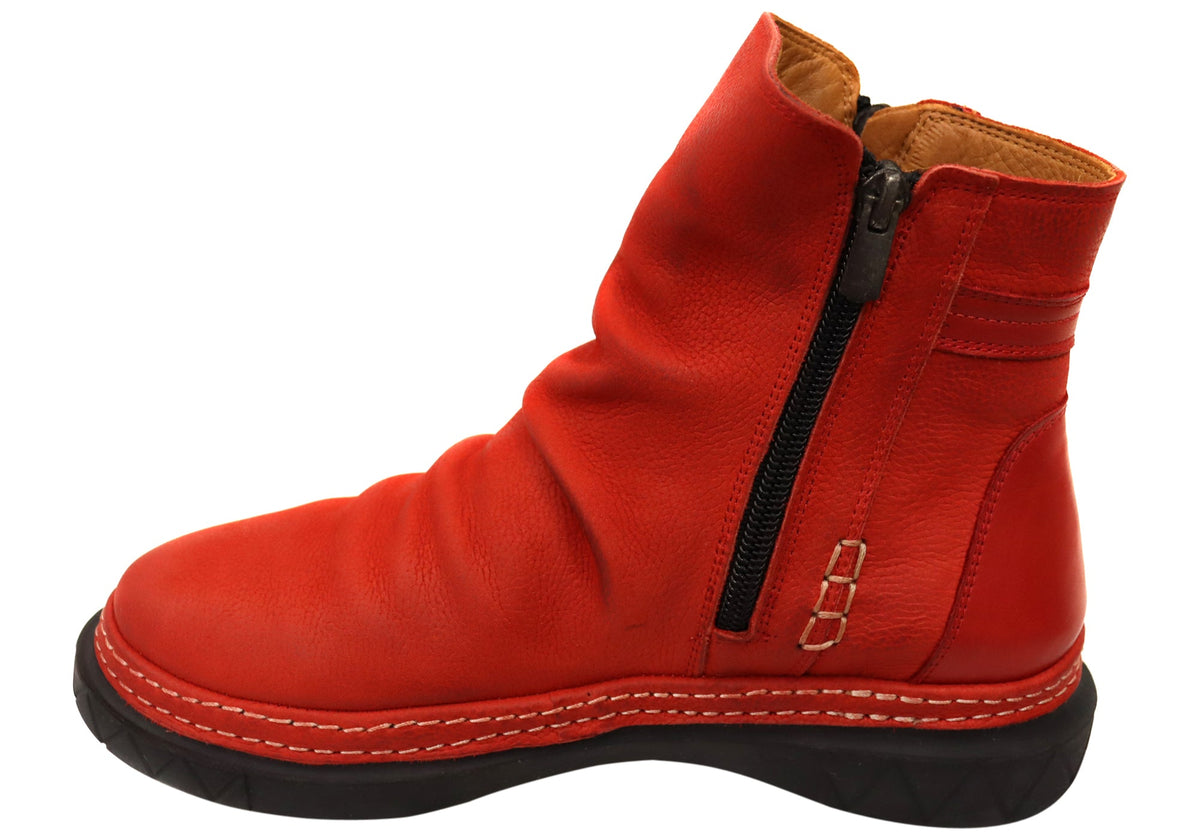 Azuro Womens European Comfortable Leather Ankle Boots