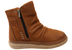 Azuro Womens European Comfortable Leather Ankle Boots