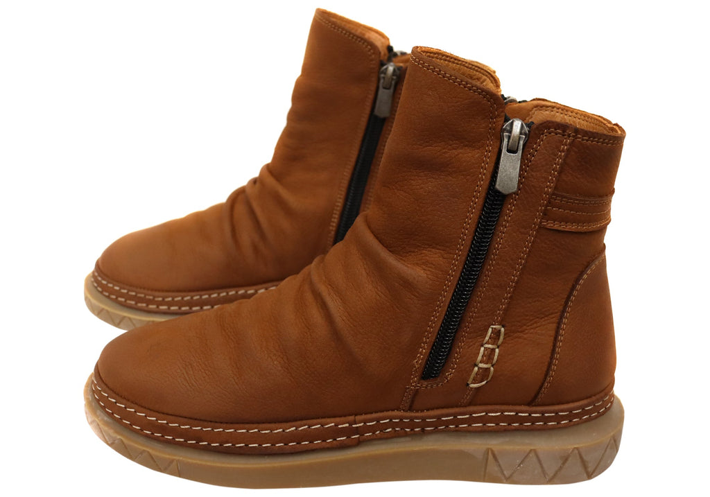 Azuro Womens European Comfortable Leather Ankle Boots