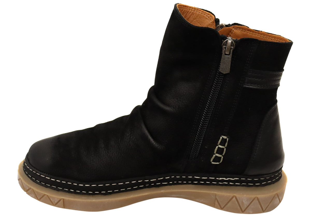 Azuro Womens European Comfortable Leather Ankle Boots