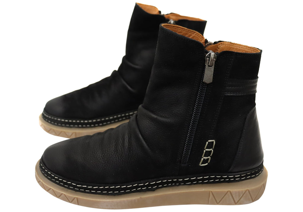 Azuro Womens European Comfortable Leather Ankle Boots