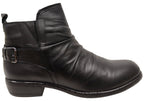 Enrich Womens Leather European Low Heel Ankle Boots