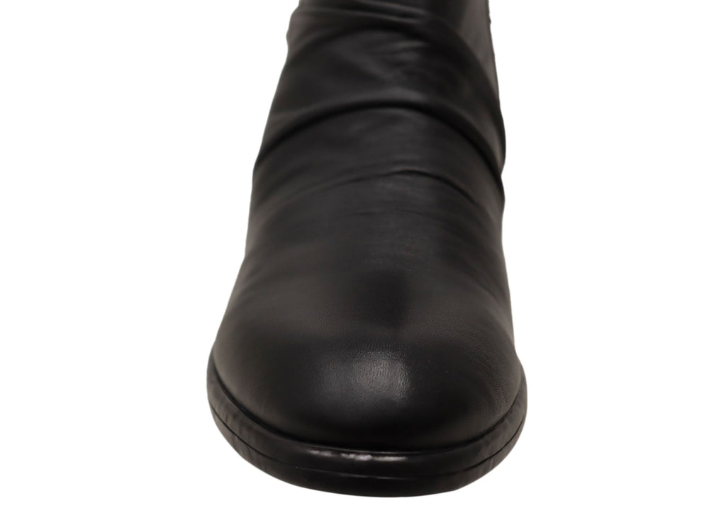 Enrich Womens Leather European Low Heel Ankle Boots
