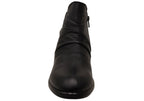 Enrich Womens Leather European Low Heel Ankle Boots