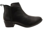 EG213 Womens Leather European Low Heel Ankle Boots