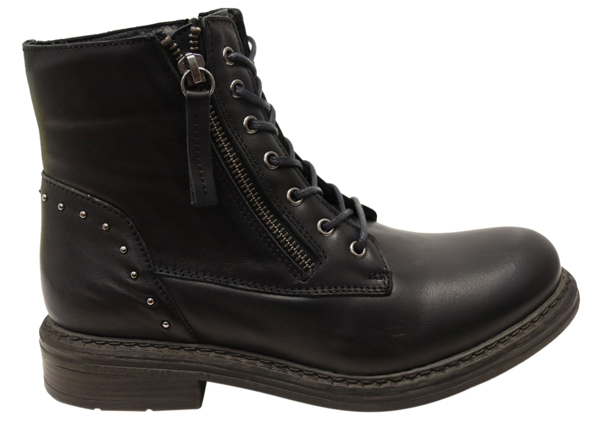 Esther Womens Comfortable Leather European Ankle Boots