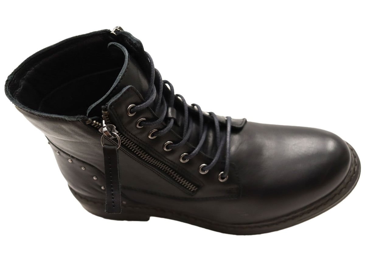 Esther Womens Comfortable Leather European Ankle Boots