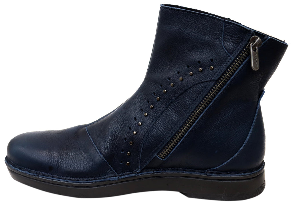 Cetona Womens Wide Leather Comfortable Supportive Ankle Boots