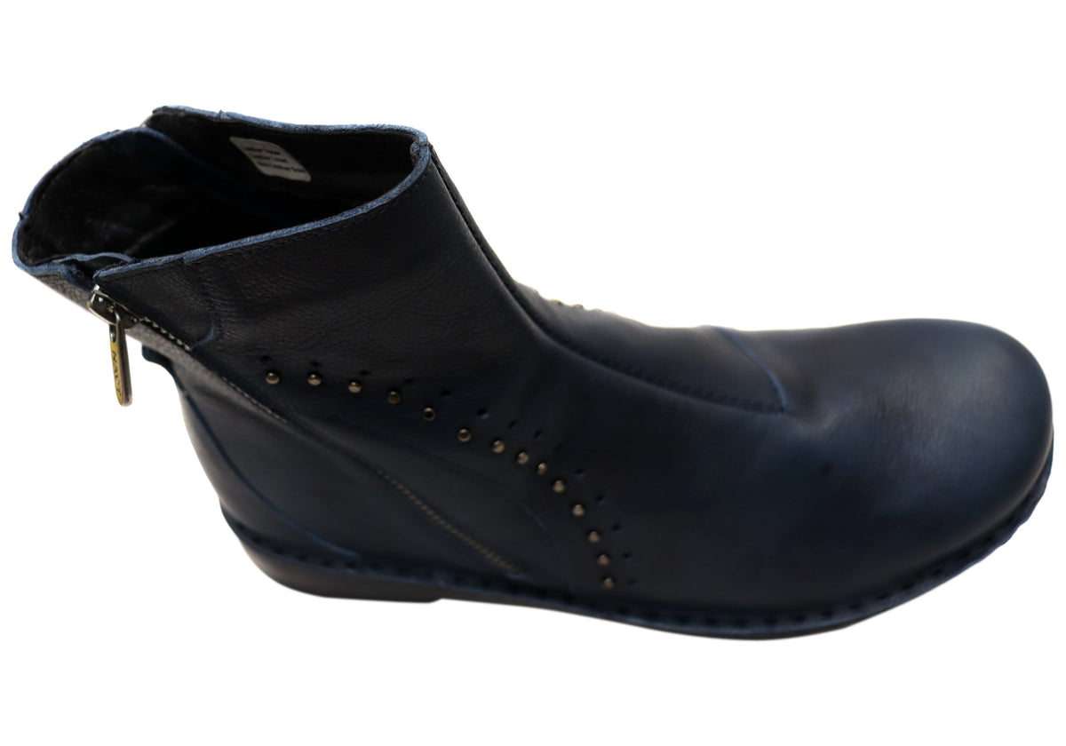 Cetona Womens Wide Leather Comfortable Supportive Ankle Boots