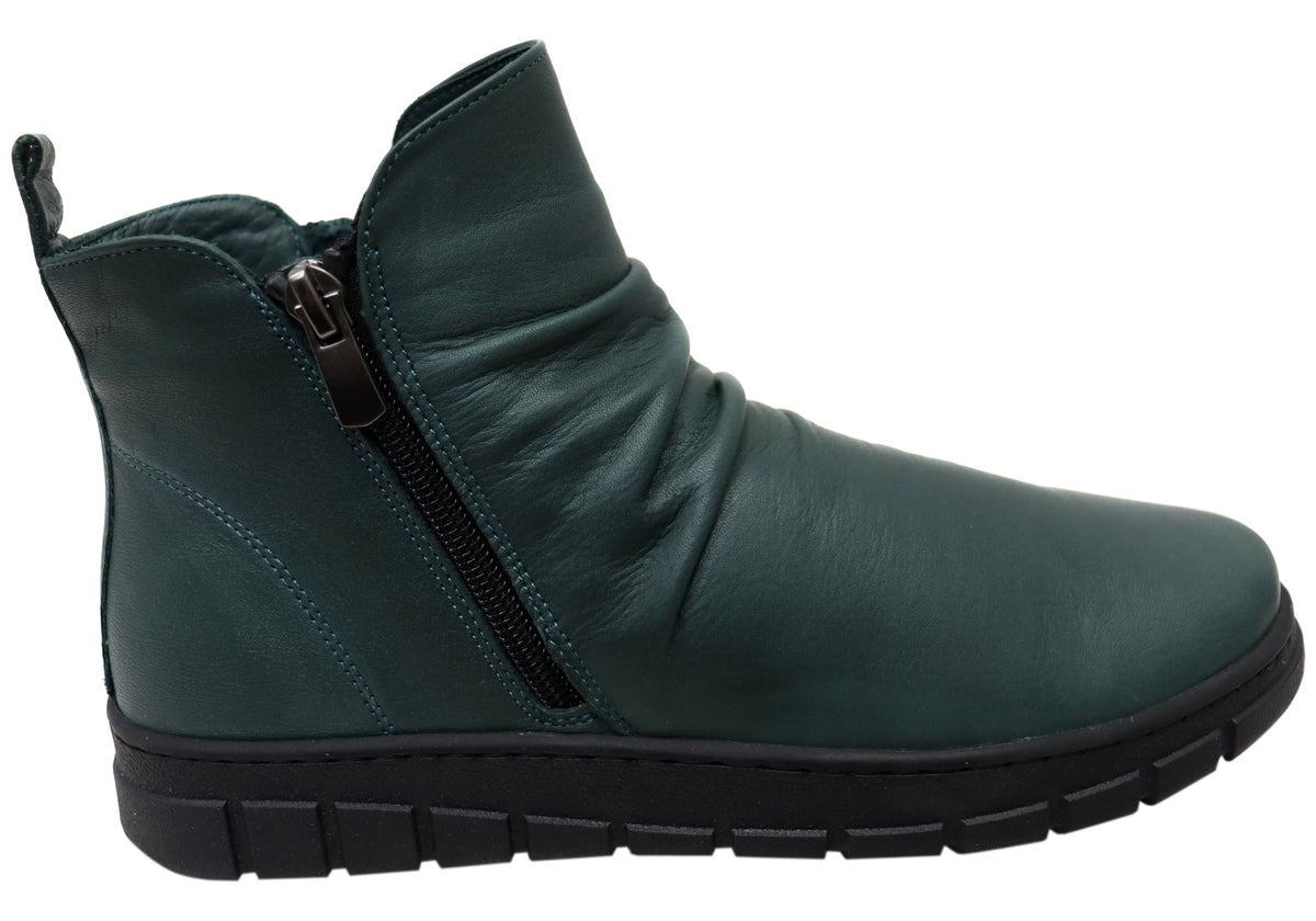 Compass Womens Comfortable Leather European Ankle Boots