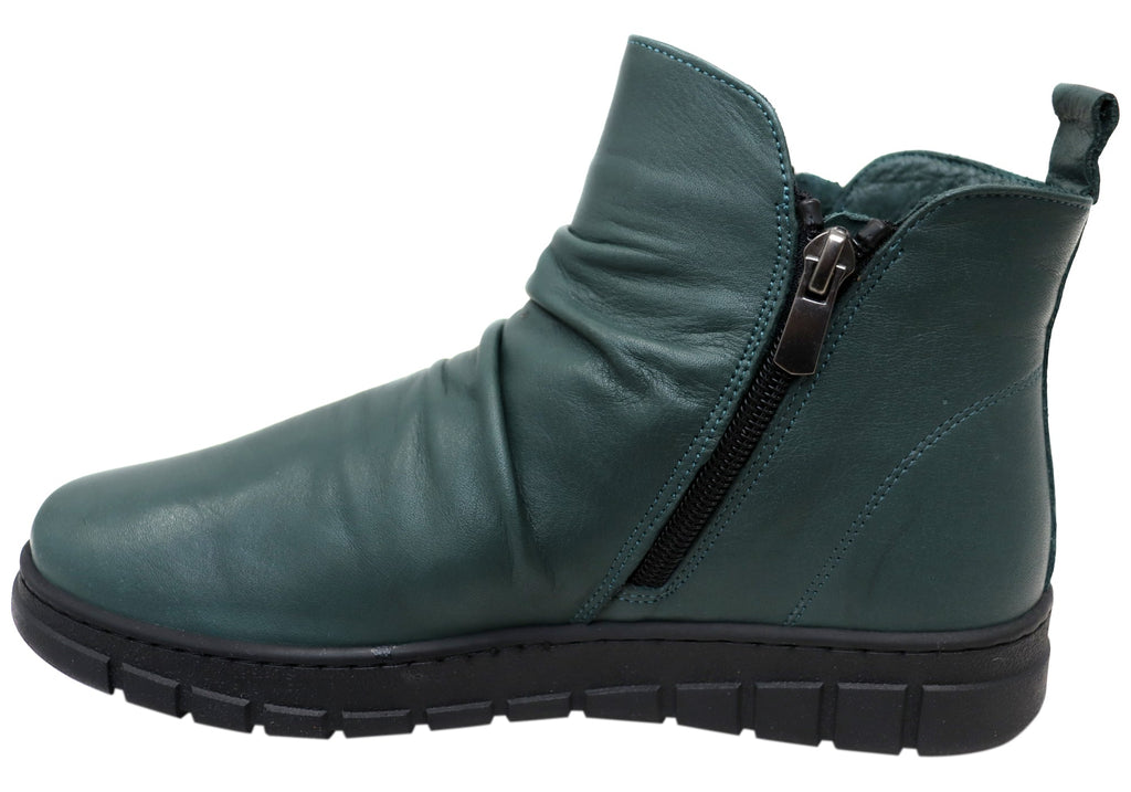 Compass Womens Comfortable Leather European Ankle Boots