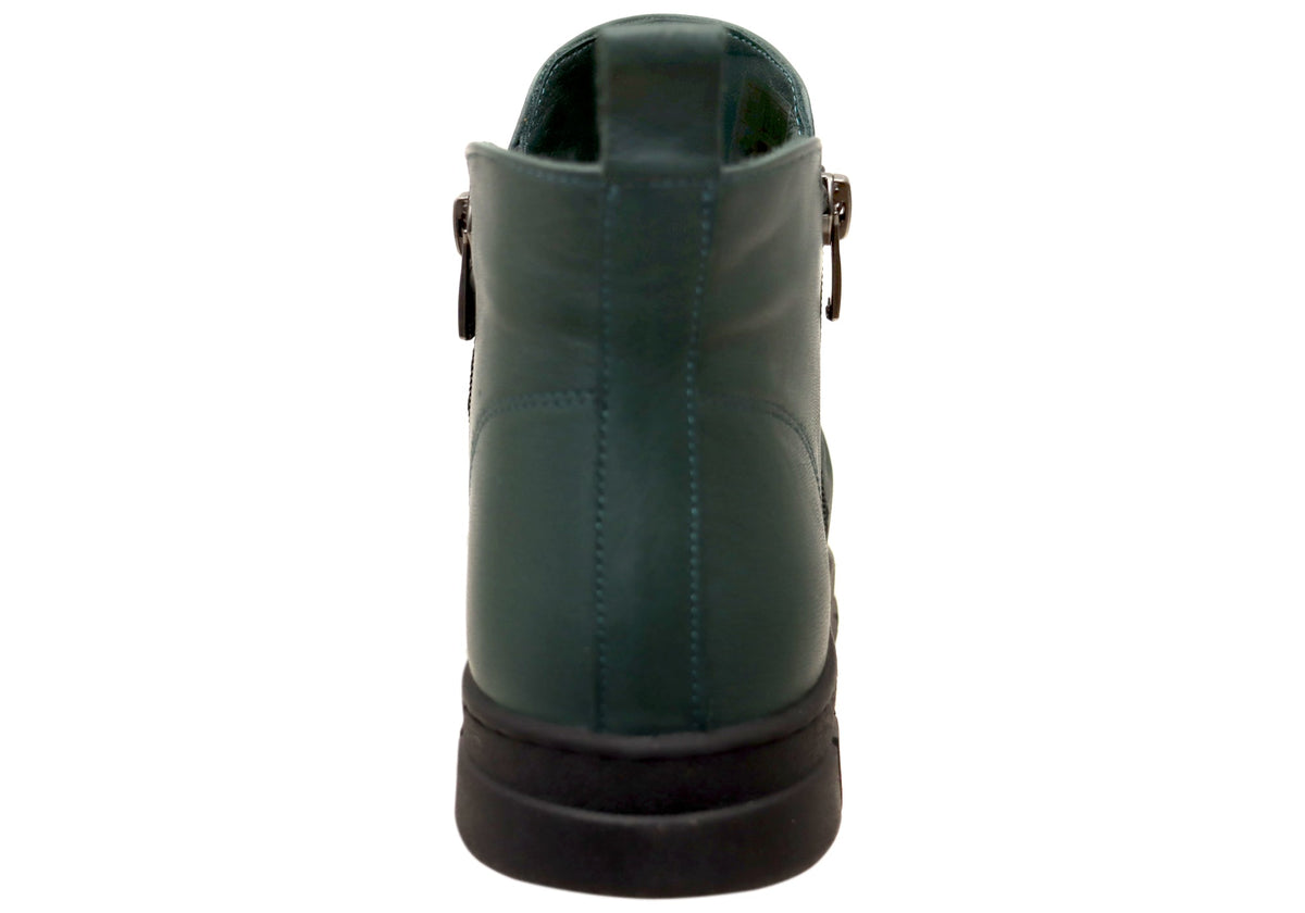 Compass Womens Comfortable Leather European Ankle Boots