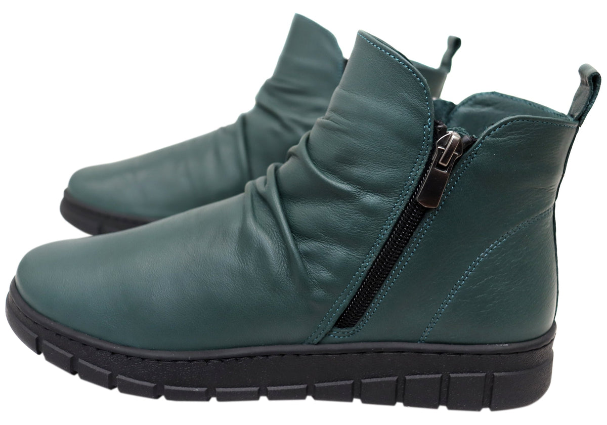 Compass Womens Comfortable Leather European Ankle Boots