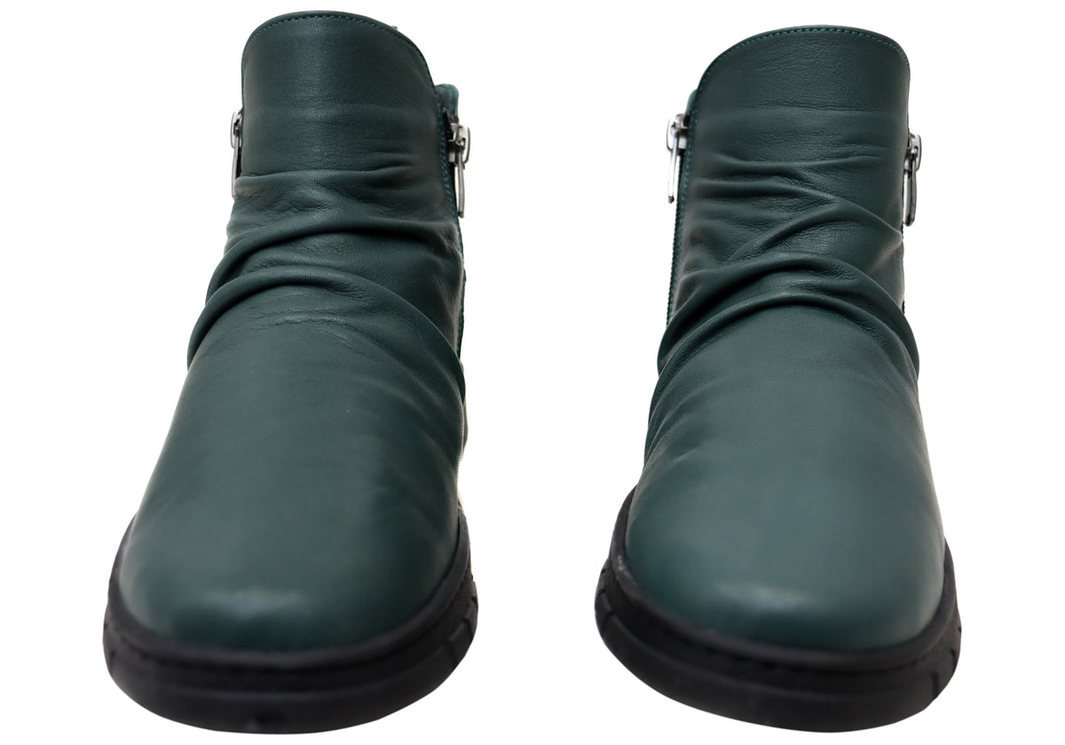Compass Womens Comfortable Leather European Ankle Boots
