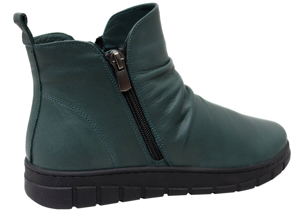 Compass Womens Comfortable Leather European Ankle Boots