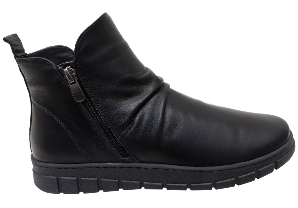 Compass Womens Comfortable Leather European Ankle Boots