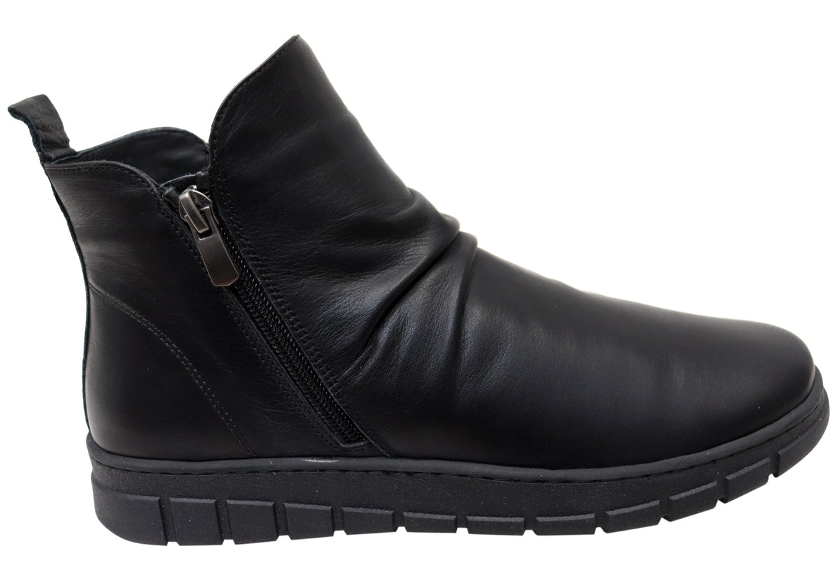 Compass Womens Comfortable Leather European Ankle Boots