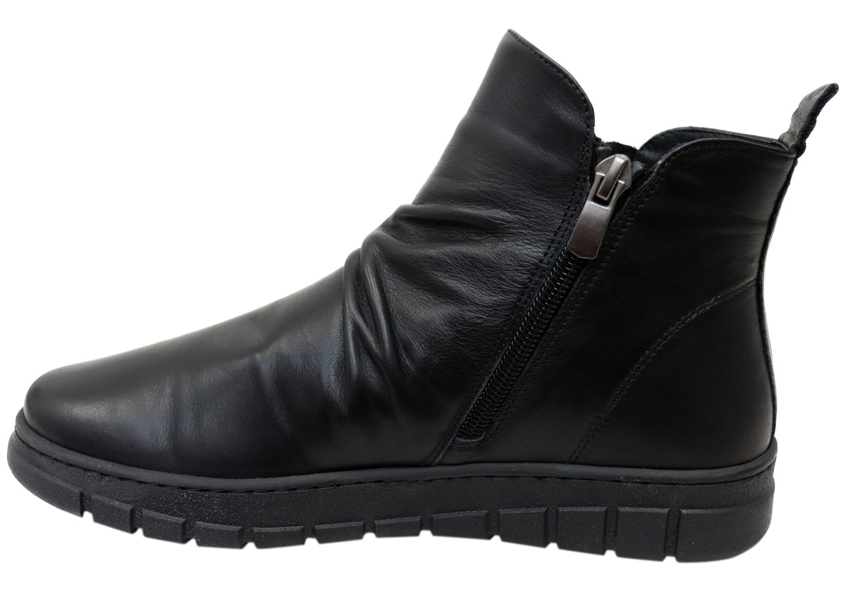 Compass Womens Comfortable Leather European Ankle Boots