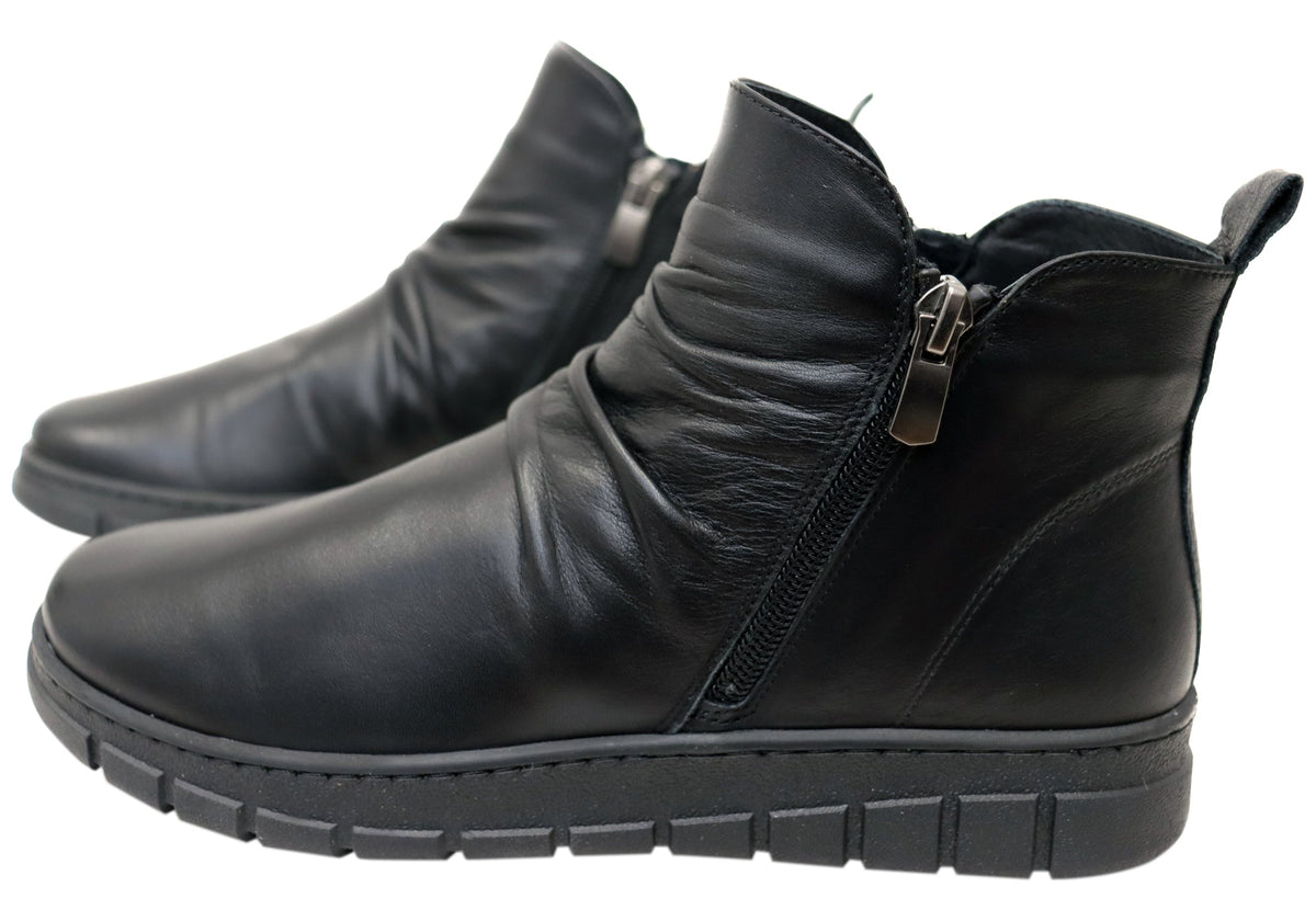 Compass Womens Comfortable Leather European Ankle Boots