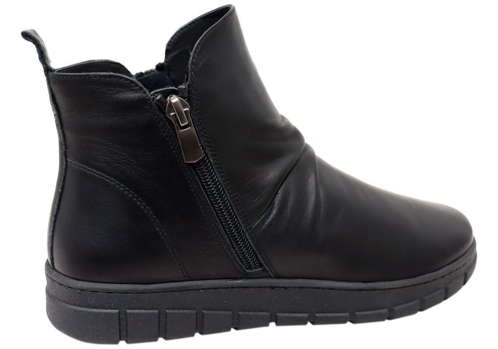 Compass Womens Comfortable Leather European Ankle Boots