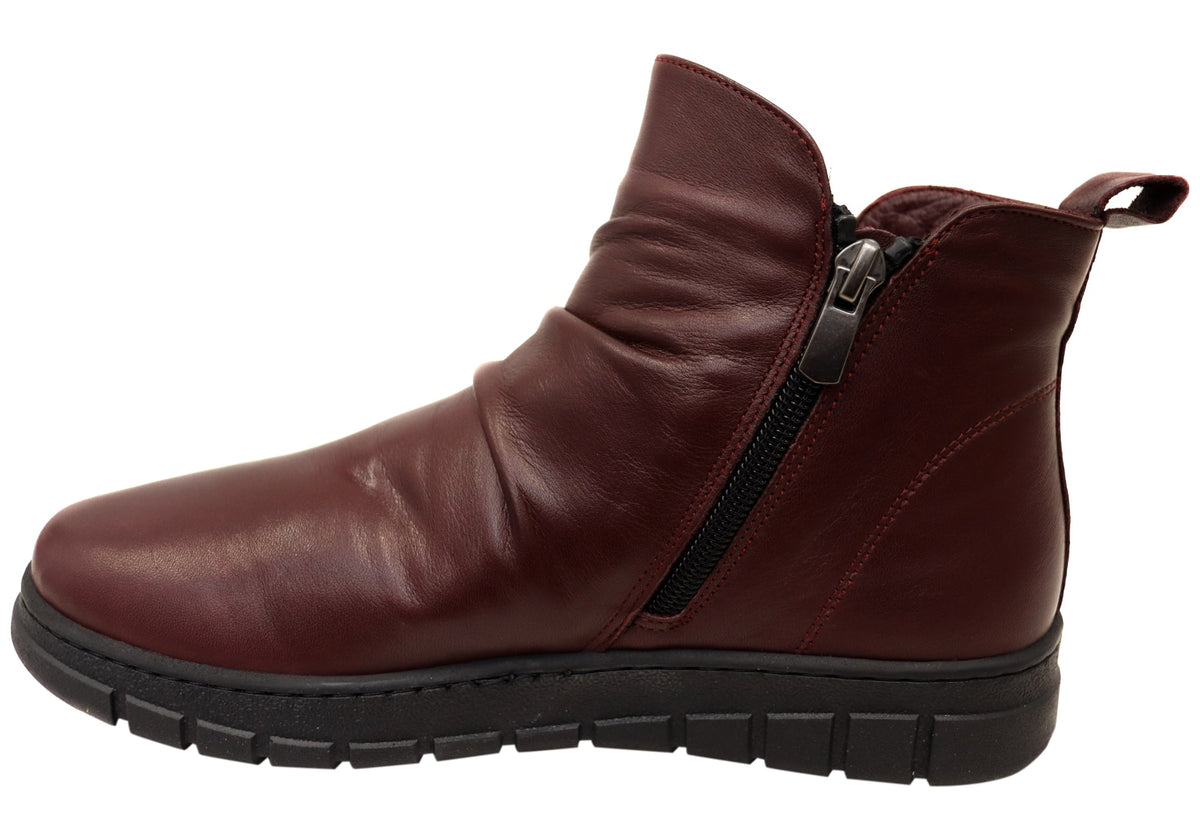 Compass Womens Comfortable Leather European Ankle Boots