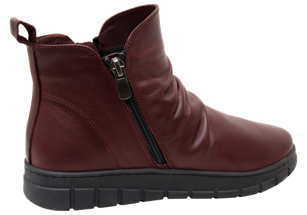 Compass Womens Comfortable Leather European Ankle Boots