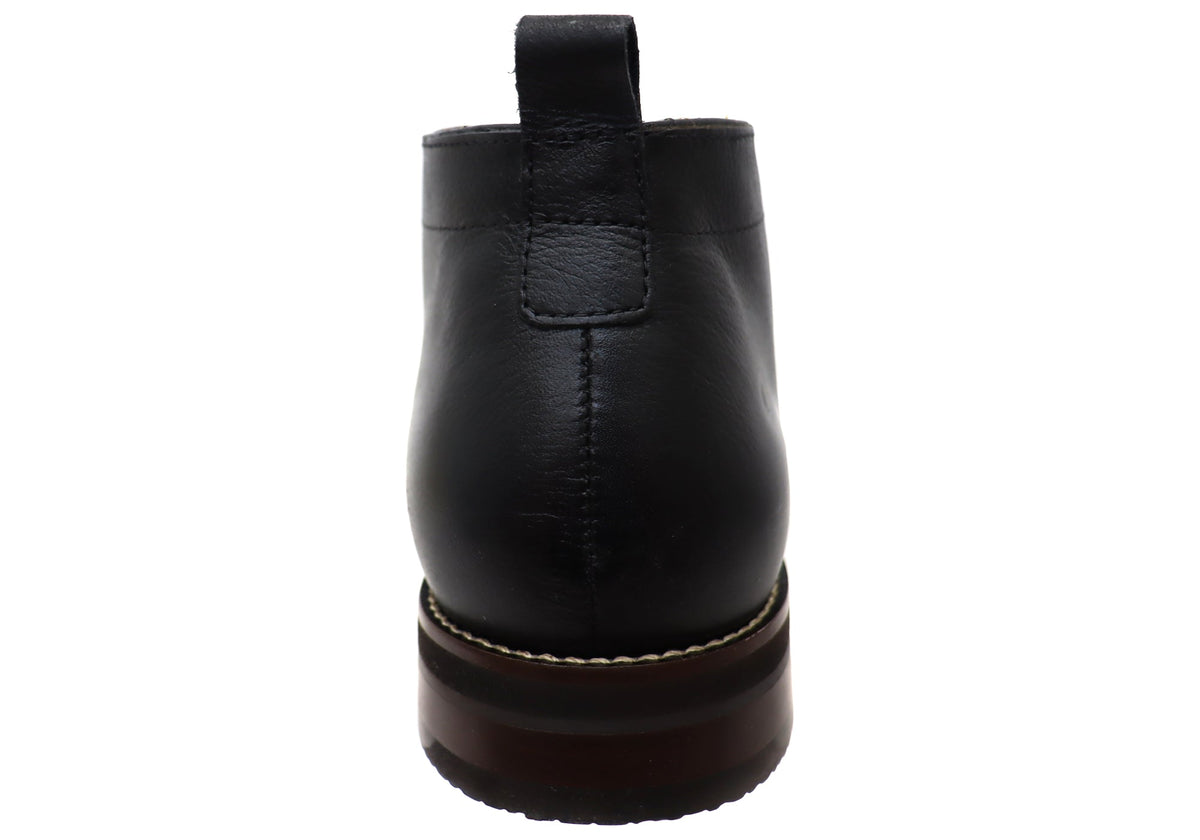 Ridge Mens Comfortable Leather Lace Up Boots Made In Brazil