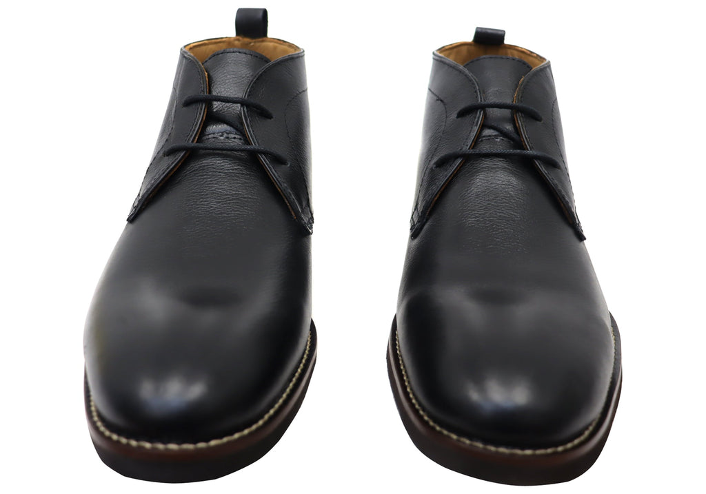 Ridge Mens Comfortable Leather Lace Up Boots Made In Brazil