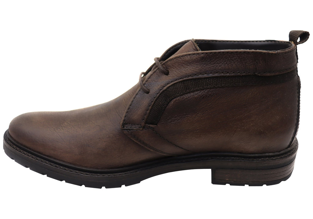 Jarrod Mens Brazilian Comfortable Leather Lace Up Boots