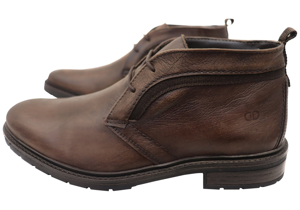 Jarrod Mens Brazilian Comfortable Leather Lace Up Boots