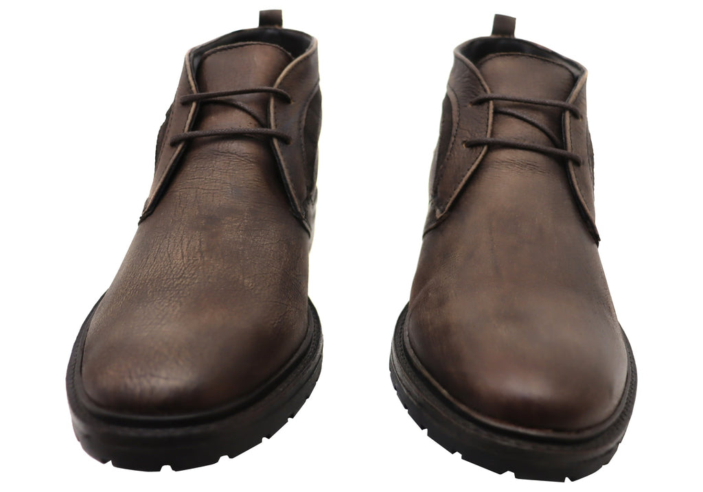 Jarrod Mens Brazilian Comfortable Leather Lace Up Boots