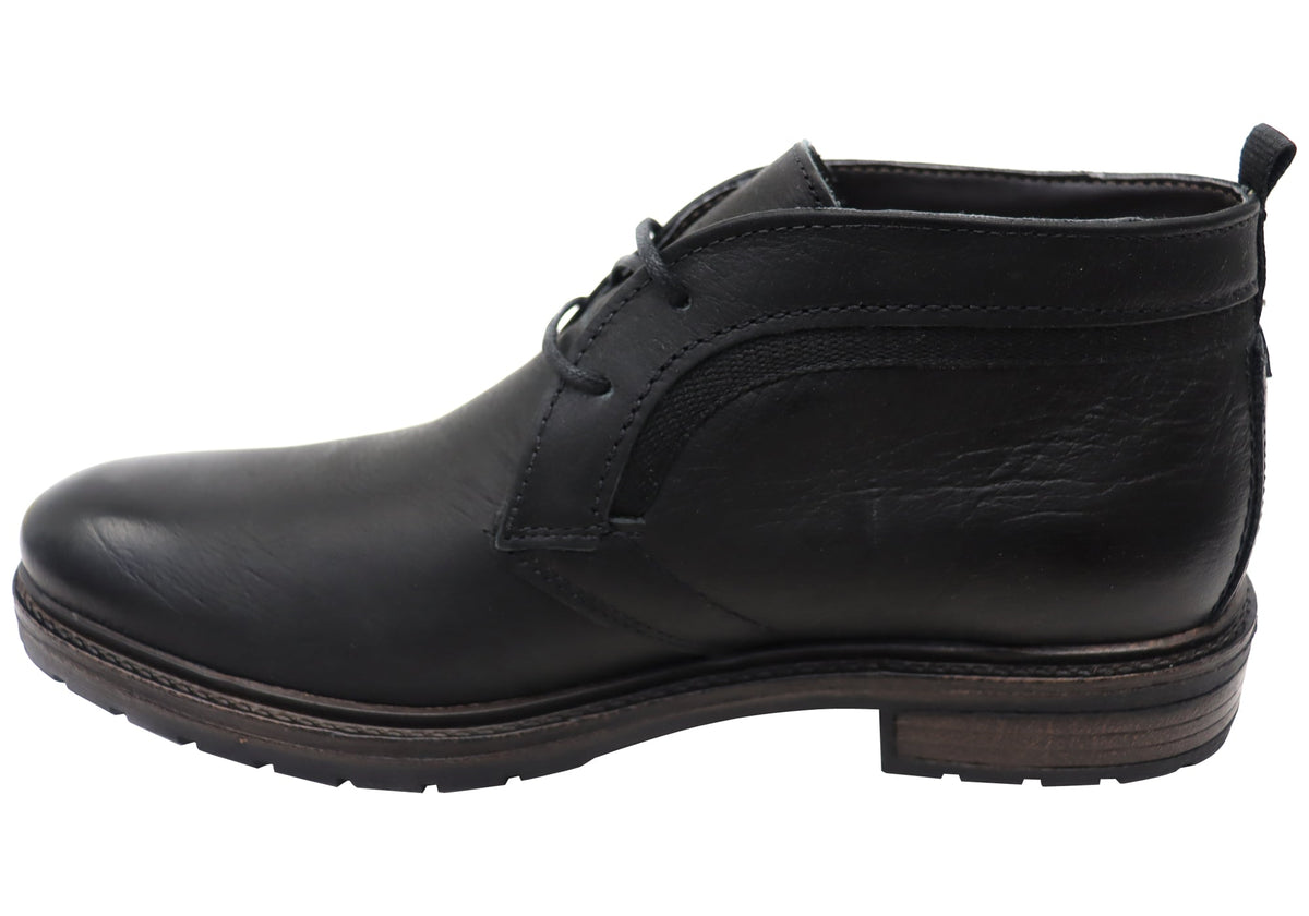 Jarrod Mens Brazilian Comfortable Leather Lace Up Boots